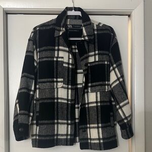 Zara Monochrome Checkered Jacket